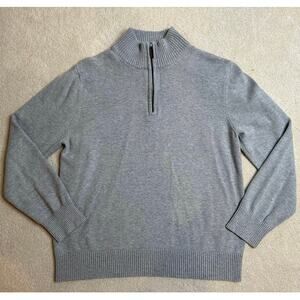 Merona: Gray Quarter Zip Mock Neck Sweater